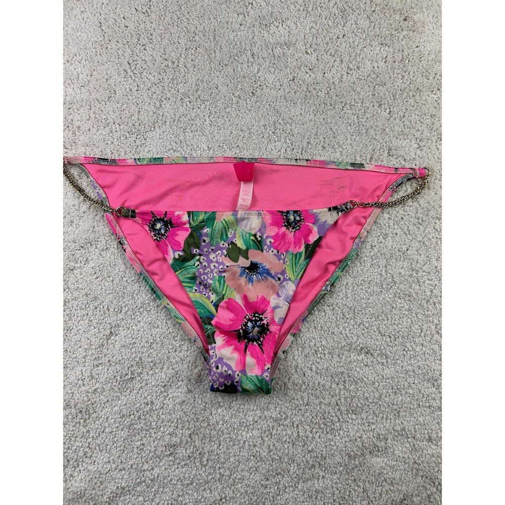 Victoria's Secret Bikini‎ Bottom Womens Medium Floral Gold Chain Swim Swimwear